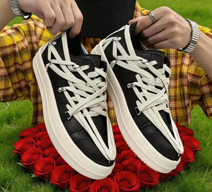 Chaussures de sport pour hommes de marque de créateur, en toile respirante de haute qualité, à lacets, basses, classiques, à semelle épaisse, avec lacets et sangles - Product Image 1