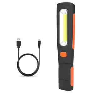 Lampe de travail magnétique 3W COB + 1W LED Lampe de travail portable rechargeable par USB avec crochet de suspension Lampe de réparation de voiture - Product Image 1