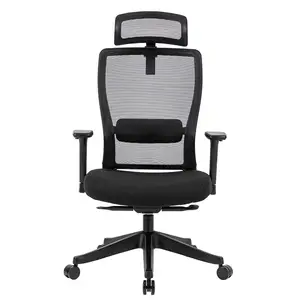 Modern Ergo yüksek arka ofis CEO yöneticisi yönetici ergonomik fileli sandalye koltuk başlığı ile