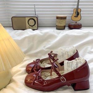 Stunning low-cut chunky heeled <b>shoes</b>, new 2026 style, sweet <b>bow</b> to match skirts - Product Image 3