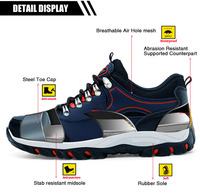 Baskets de travail légères et respirantes à bout en acier, chaussures de sécurité pour hommes, vente en gros
