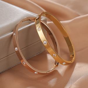 PulseirasクリスタルラインストーンPulseras Mujerブレスレット女性用,18kゴールドメッキステンレス鋼ジュエリー高級 - Product Image 4