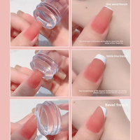 Kit de tamponnage pour manucure française en silicone transparent, tampon pour nail art effet gelée avec raclette pour ongles à la française DIY