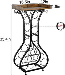 Mueble Bar con Capacidad para 14 Botellas, Ecológico, con Tapa de Hierro, Independiente, para Cocina, Sala de Estar, Almacenamiento de Bebidas y Vasos - Product Image 5