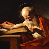Peintures à l'huile faites à la main, style baroque italien célèbre, reproduites par le maître Caravaggio, Saint Jérôme écrivant réaliste, base en toile