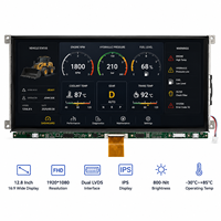 شاشة TFT مقاس 12.8 بوصة بدقة 1920*1080 وتقنية IPS مع إضاءة خلفية LED ومنفذ LVDS مزدوج، تعمل في درجات حرارة -30 إلى +85 درجة مئوية، للتركيب المدمج، من علامة TMK للمركبات خارج الطرق المعبدة