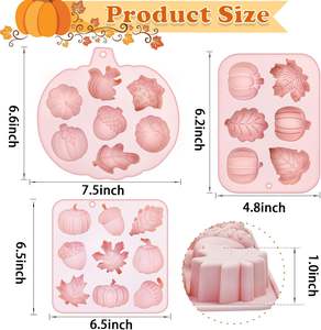Moules à chocolat <span class=keywords><strong>d</strong></span>'<span class=keywords><strong>automne</strong></span> Moule en silicone en résine écologique de style moderne avec feuilles <span class=keywords><strong>d</strong></span>'érable Citrouilles Glands Moule à gâteau Plateau de cuisson - Product Image 2