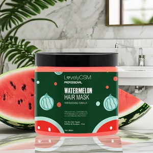 Mascarilla nutritiva de fruta natural para reparación de spa, mascarilla para el cabello, Alisador, Antifrizz, extracto de sandía, manteca de karité, al por mayor - Product Image 1
