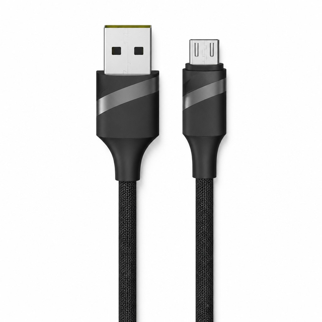 1m 48-Spindle Nylon Braided USB-A to Micro USB Fast Charging Data Cable, Durable Tangle-Free Sync Cord