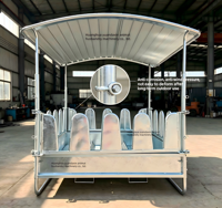 Mangeoire pour chevaux galvanisée imperméable avec toit, support en acier robuste pour pâturage et utilisation en extérieur