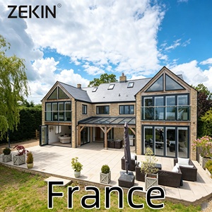 Zekin France Project Engineering Ce Certification Folding Door Tempered Glass Aluminum Window Heat Insulation Other Windows - Product Image 1