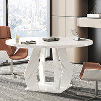 Table de conférence ronde sur mesure, 47 pouces, en bois noir, pour salle de réunion, 4 places, mobilier de bureau moderne