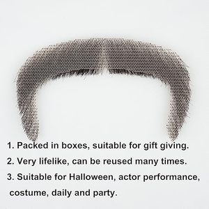 Baffo e Barba Finta <span class=keywords><strong>Realistici</strong></span> in Capelli Umani con Base in Pizzo per Uomo, Ideali per Halloween, Travestimenti Divertenti e Feste in Costume - Product Image 4
