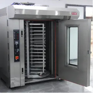 The Heating bakery two rack 32 tray rotary rotari oven electr diesel gas price German bread machine set use for bakeri industri