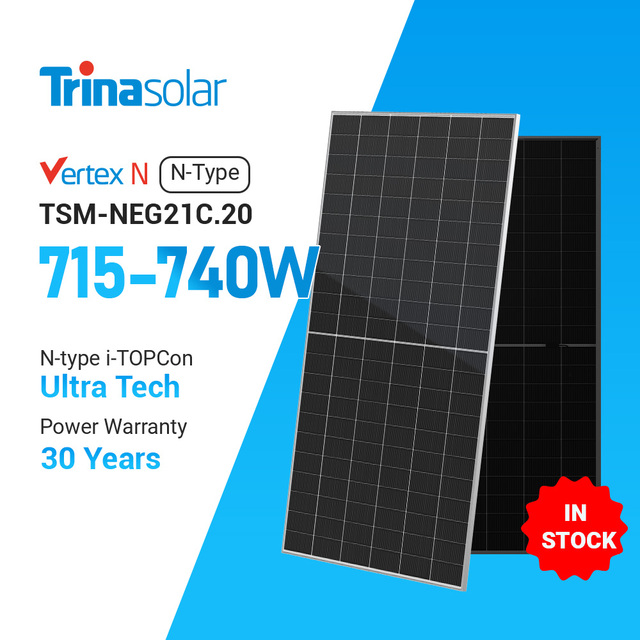 Trina Double Glass Panel Solar Mono 715 w 720 w 750w Bifacial Solar Panels IEC ISO