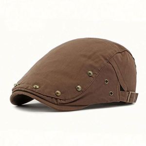 Wholesale Stylish Premium Solid Color <b>Flat</b> Top Ivy Hat <b>Caps</b> <b>Men</b> Ivy Gatsby Hat <b>Cap</b> Custom Autumn Winter <b>Men</b> Studs Newsboy <b>Cap</b> - Product Image 4