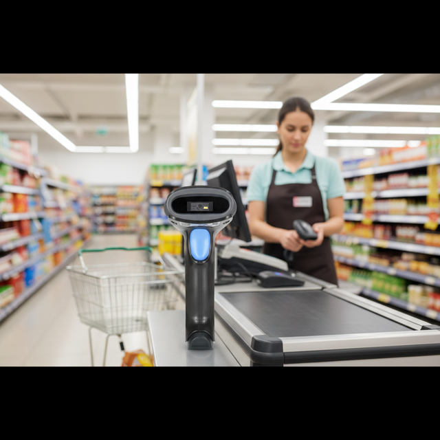 High Quality 2D Barcode Scanner Handheld Barcode Reader Manual USB Wired Barcode Scanner for Retail Supermarket Checkout