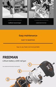 OEM Lithium Battery Steel Nail Gun Trunking Stainless Steel Cordless Hydropower Installation Tool Air Stapler - Product Image 6