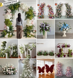 Artículos para Fiestas, Flores de Seda Rojas, Centro de Mesa Personalizado para Bodas, Bola de Flores de Rosas Blancas, Decoración de Mesa, Arreglos Florales - Product Image 6