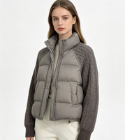 Veste d'hiver taille M-3XL, manteau court, coupe longue, slim, épais, chaud, col en fourrure, sans capuche, parka pour femmes