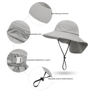 MHK-Poncho con sombrero para niños, gorro de sol para verano, ligero, transpirable, de malla, con protección UV, estilo callejero, Unisex, 2022 - Product Image 4