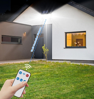 Lámpara de Pared con Sensor de Movimiento y Múltiples Cabezales, Alimentada por Energía Solar, para Exteriores, Garaje, Seguridad, Nuevo Modelo 348/428 LED