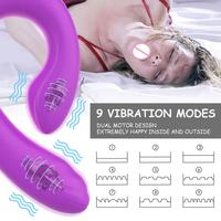 Vibrateur double clitoridien en forme de U sans fil, puissant, jouet sexuel pour couples et femmes, produit pour adultes