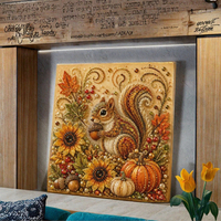 Kit de Peinture Diamant Perle Écureuil Automne en Gros, Ensemble d'Artisanat de Mosaïque de Perles DIY pour Adultes, Décoration de Thanksgiving à Domicile