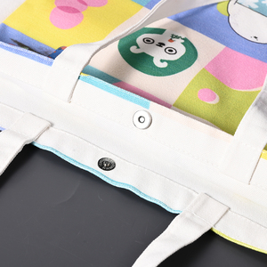 <strong>Colorful</strong> <strong>Cartoon</strong> Print Canvas Tote <strong>Bag</strong> with Cute Animal Design for Kids and School Use - Product Image 3