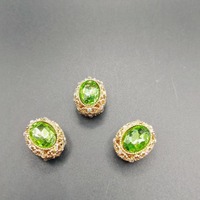 Perles de diamant ovales double face galvanisées alliage incrusté trou droit bijoux à cordes accessoires de bricolage petite taille