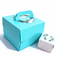 Boîte à gâteau en carton personnalisée avec logo pour anniversaire, emballage pour cupcakes, pâtisserie, boulangerie, boîte à gâteau en papier avec poignée et fenêtre