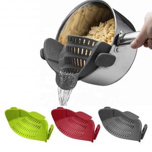 Égouttoir de cuisine flexible en silicone, passoire réglable à clipser pour casseroles et poêles, ustensile de qualité alimentaire résistant à la chaleur - Product Image 2