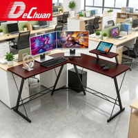 Bureau de jeu en L avec support d'écran et structure en X robuste pour configuration e-sport – Vente en gros