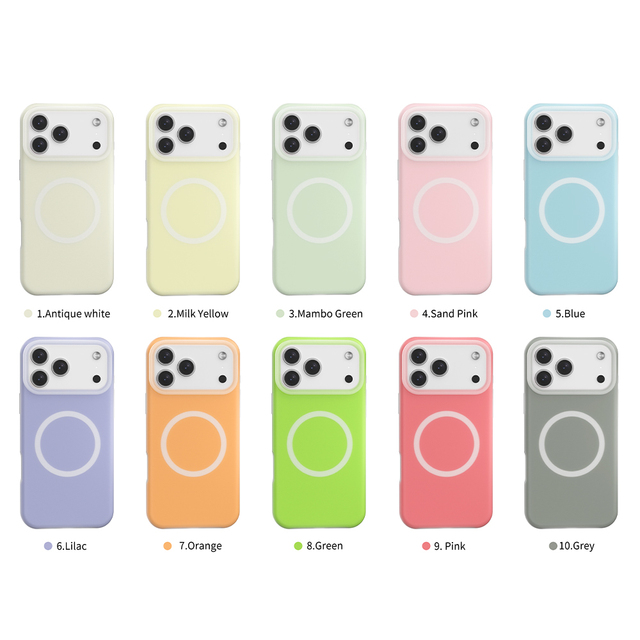 SmartjoyS011 Trendy Shockproof Jelly Silicone Phone case for iPhone 17 16 15 14 Pro Max Pure Color Silicone Anti-slip case