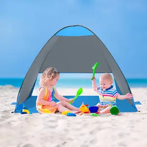 야외 Cabana 인스턴트 자동 휴대용 팝업 비치 텐트 안티 UV 태양 쉼터