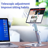 Support de tablette universel pour Android et iPad, réglable en hauteur, rotation à 360 degrés, en alliage d'aluminium, support de téléphone portable, modèle H06