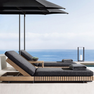 Mobilier d'extérieur miami couché teck double places classique chaise longue <span class=keywords><strong>de</strong></span> jardin en bois teck <span class=keywords><strong>lit</strong></span> <span class=keywords><strong>de</strong></span> <span class=keywords><strong>jour</strong></span> - Product Image 3