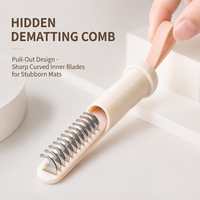 Nouvelle Brosse à Poils 3-en-1 Écologique de Luxe Moderne pour Chiens et Chats – Peigne à Dents Fines et Brosse Démêlante pour Éliminer les Poils Sols