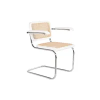 Chaise en rotin et olivier 65,5x62x79 Blanc