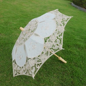 Accessoires de Décoration de Mariage Mini Petit Parapluie Blanc <span class=keywords><strong>Ivoire</strong></span> en <span class=keywords><strong>Dentelle</strong></span> pour Mariée - Product Image 4