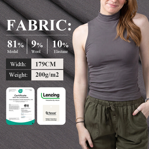 Tissu Nature Lenzing 200GSM, mélange de modal Lenzing et de <span class=keywords><strong>micro</strong></span>-laine, tissu tricoté aéré et doux pour la peau, idéal pour les sous-vêtements thermiques - Product Image 6