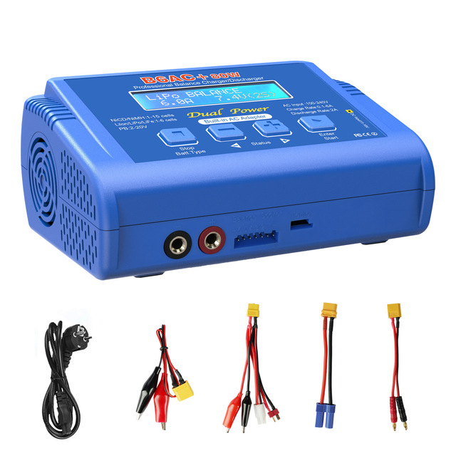 LiPo Battery Charger Discharger RC Car Balance Fast 80W 6A for 1S-6S LiPo Life Li-ion 1-15S NiCD NiMH PB Smart Batteries