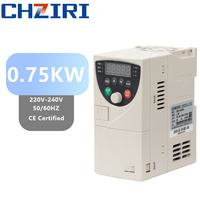 CHZIRI Variateur de fréquence vectoriel monophasé 220V-240V 0,75kW 50/60Hz pour moteur AC, applications convoyeur, textile, pompe, compresseur, IP20