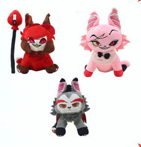 Nueva Llegada: Figura de Peluche de Astor Hell Inn, Personaje de Anime de Hazbin Hotel, <span class=keywords><strong>Charlie</strong></span> Husk, Meow Helluva para Moxxie Millie, Bordado en Algodón PP - Product Image 3