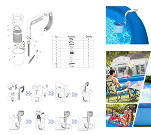 Écrémeur automatique de surface de <span class=keywords><strong>piscine</strong></span> en plastique mural de luxe avec panier d'écrémeur amovible, filtre et nettoyeur, installation facile - Product Image 6