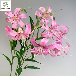 Venta al por Mayor de Flores Artificiales de Lirio Blanco y Rosa de 77 cm con 2 Cabezas, de Seda, para Decoración de Bodas, Navidad, Mesa, Hogar y Fiestas - Product Image 6