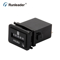 Compteur d'heures mécanique portable mini Runleader DC6-50V certifié CE noir pour générateurs, moteurs, motos, tondeuses à gazon