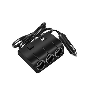 Car Charger One To Three Cigarette <b>Lighter</b> 12V 120W USB Port With Switch For Vehicle Use - Product Image 2