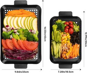 Plateau alimentaire perforé en acier inoxydable 430, accessoires de <span class=keywords><strong>barbecue</strong></span>, revêtement noir, plaque de cuisson, paniers de grillade - Product Image 3