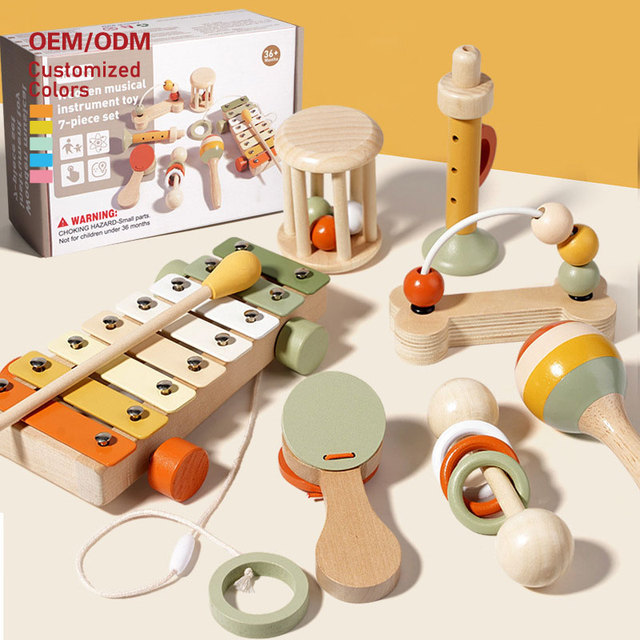 Hot Sale Children's Montessori Orff Musical Instrument Set Juguetes Infant Grasping Training Toy for Kids Toddler Boys Girls